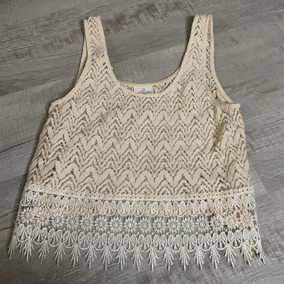 Solemio Tops - Solemio Crochet Crop Tank Top